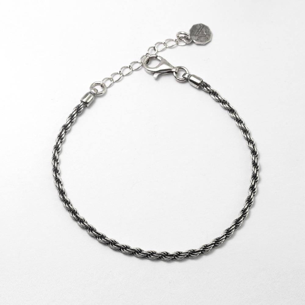 Bracciale stile corda in argento 925