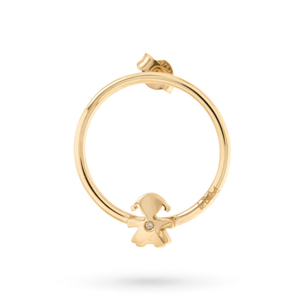  leBebe single earring LBB711 Les Petits girl yellow gold diamond 0,0035 ct - LE BEBE