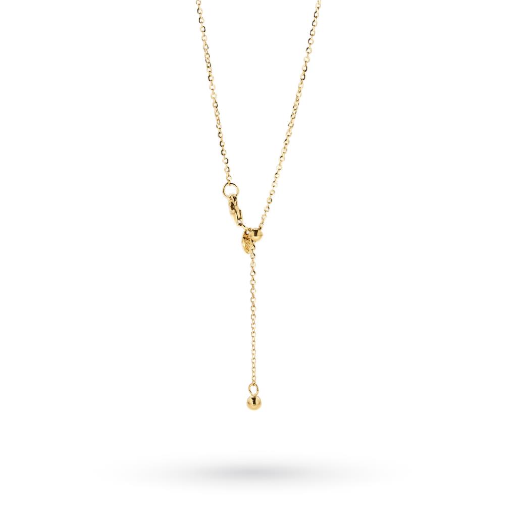 Thin rolo chain necklace yellow gold adjustable 50cm - LUSSO ITALIANO