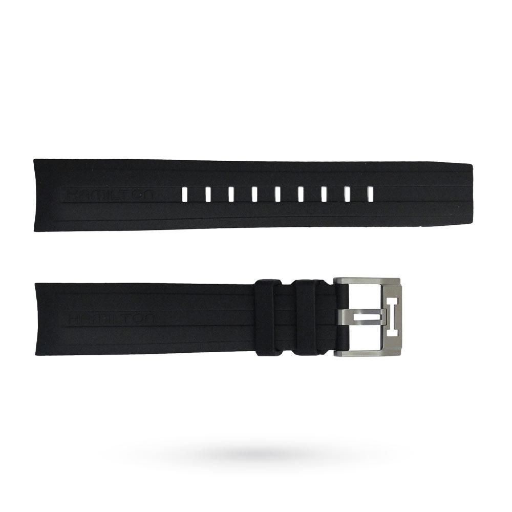 Hamilton Black Rubber Strap 22-20mm with Buckle - HAMILTON