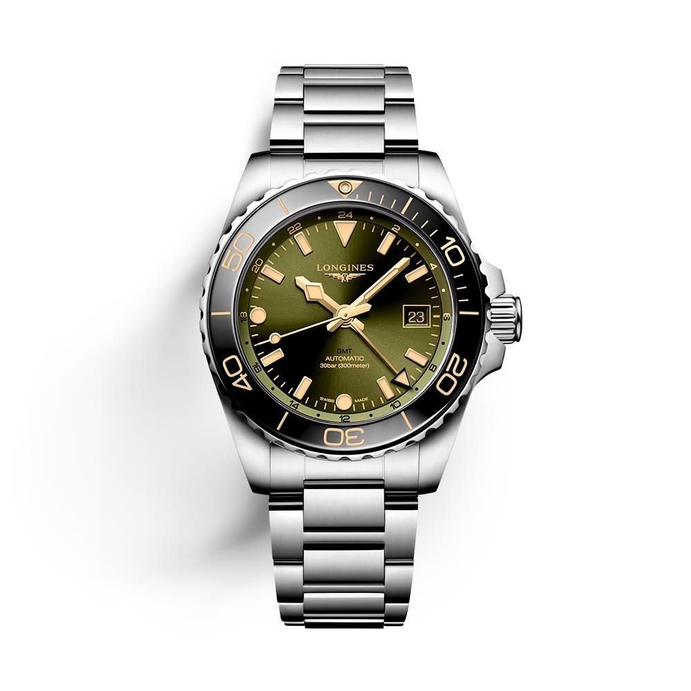 Orologio Longines Hydroconquest GMT color verde acido
