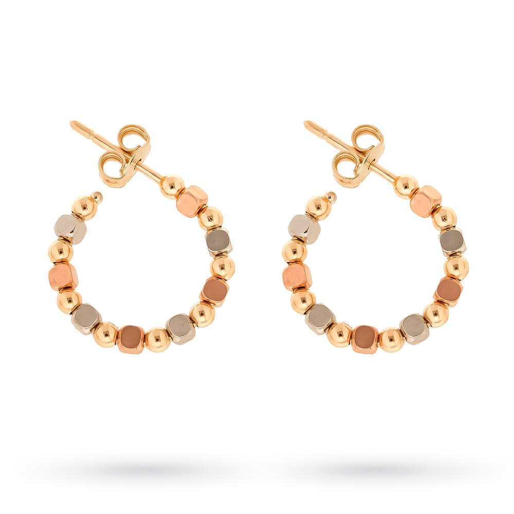 Orecchini cerchio oro bianco giallo rosa Ø14,5 mm - LUSSO ITALIANO