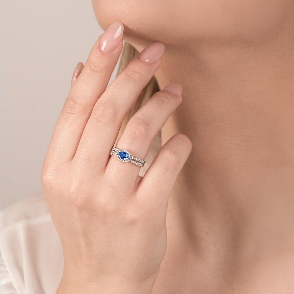Anello zaffiro ovale 0,50ct diamanti 0,16ct Mirco Visconti - MIRCO VISCONTI
