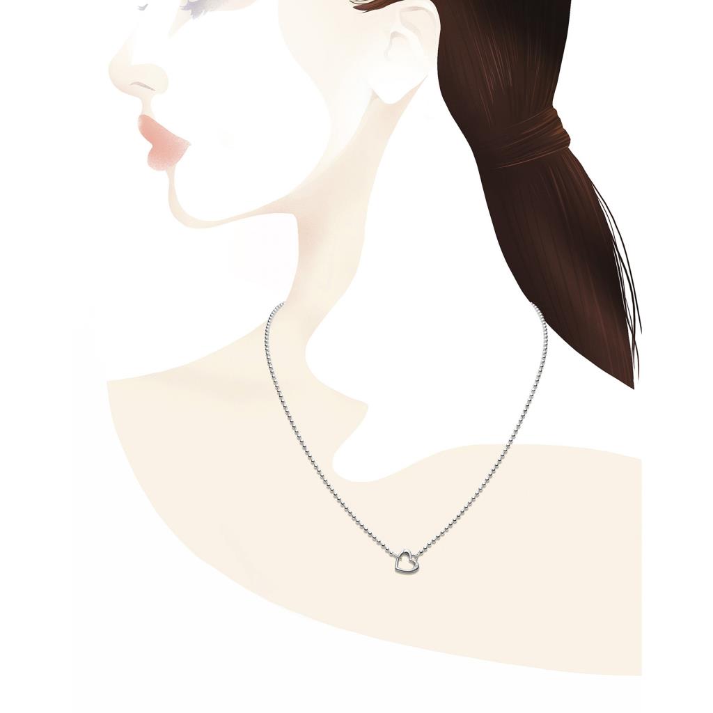  Necklace and silver heart-shaped clasp - LE BEBE