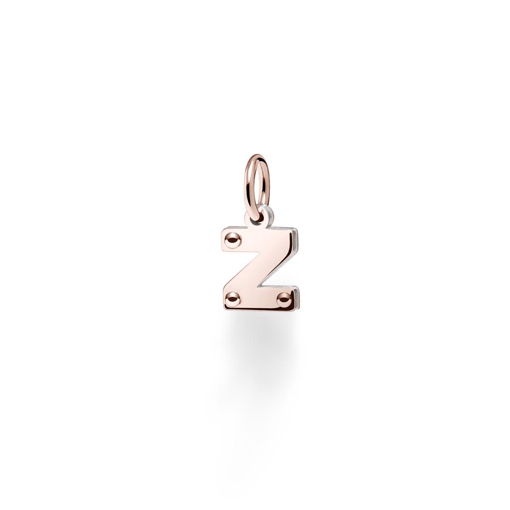 9kt rose gold and 925 sterling silver Z letter charm - LE BEBE
