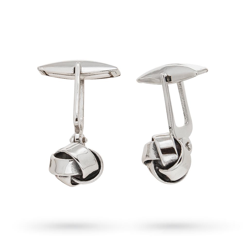 925 sterling silver cufflinks Knots polished - SATURNO
