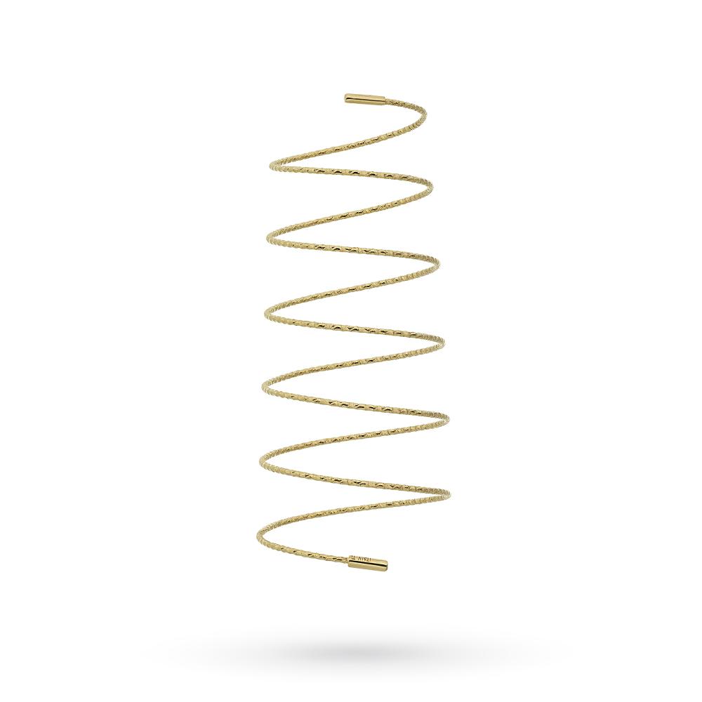 18kt yellow gold wire long spiral ring polished - MAGICWIRE