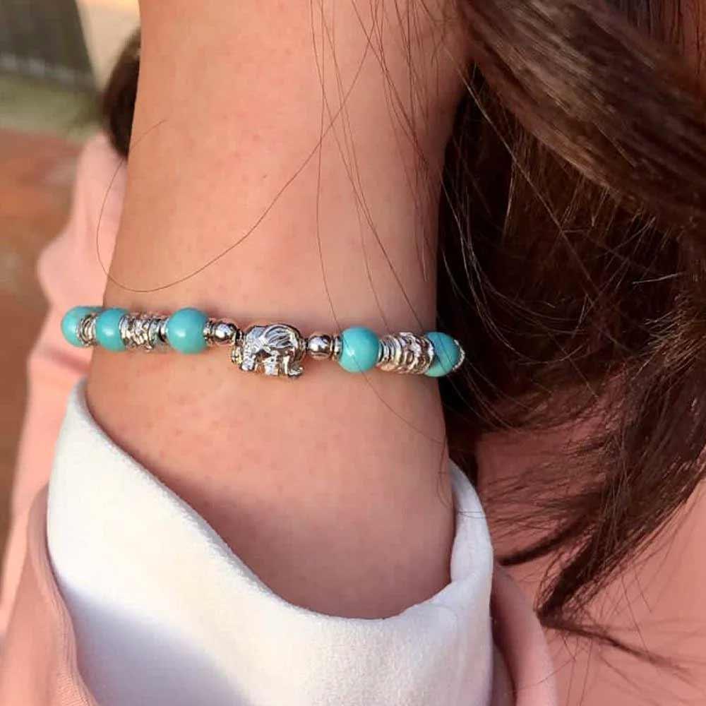  Bracciale donna Elefante in argento, aulite e barilotti 16+3 cm - MARIA CRISTINA STERLING