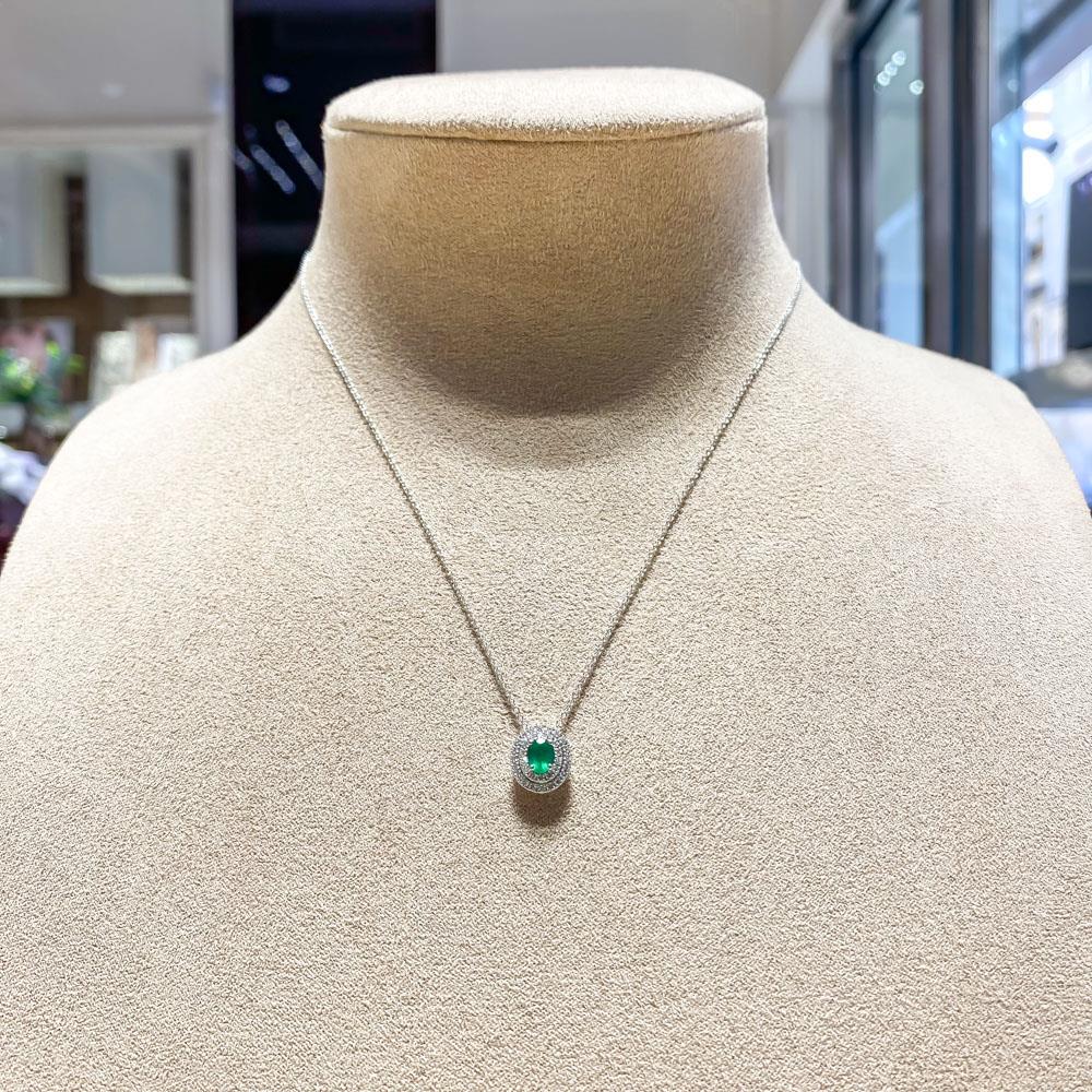  Necklace emerald oval 0,33ct diamonds 0,20ct Mirco Visconti - MIRCO VISCONTI