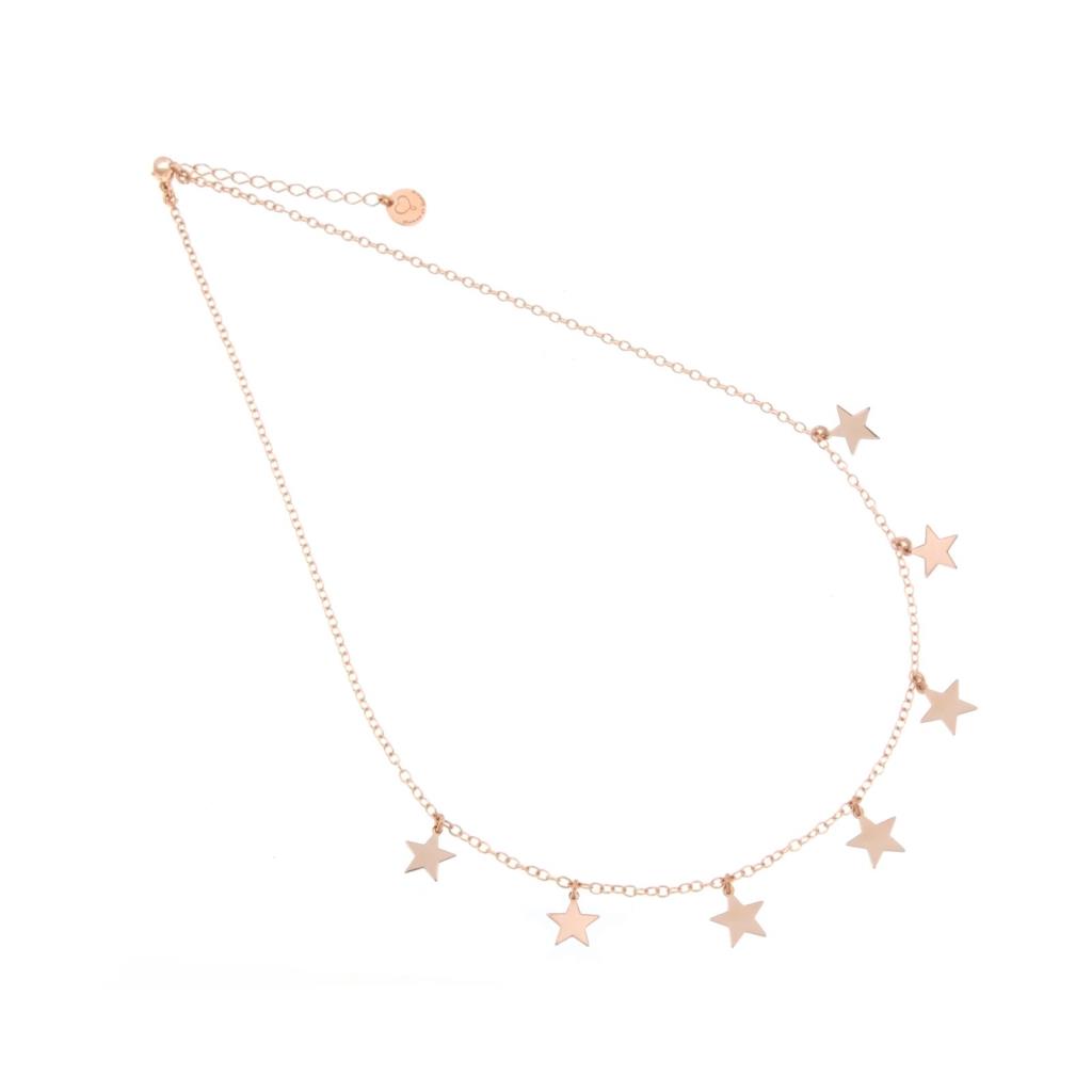Collana 7 stelle pendenti in argento 925 rosa  - MAMAN ET SOPHIE