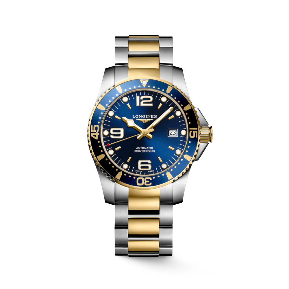 Orologio Longines bicolore acciaio e oro con quadrante blu