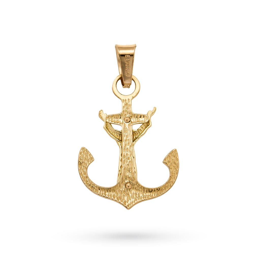  Ciondolo Cristo ancora oro giallo 18kt 2,20x3,30 cm - LUSSO ITALIANO