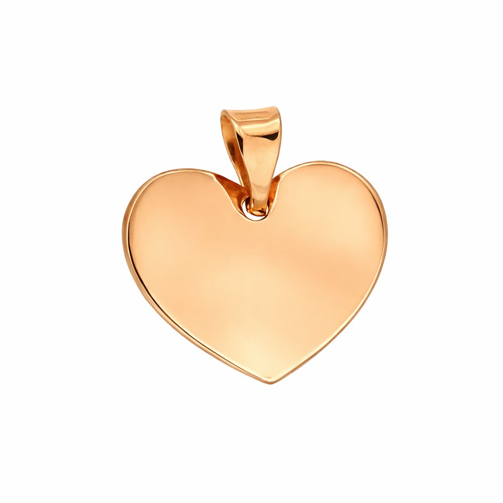 Cuore ciondolo oro rosa 18kt lucido 14x15 mm - LUSSO ITALIANO