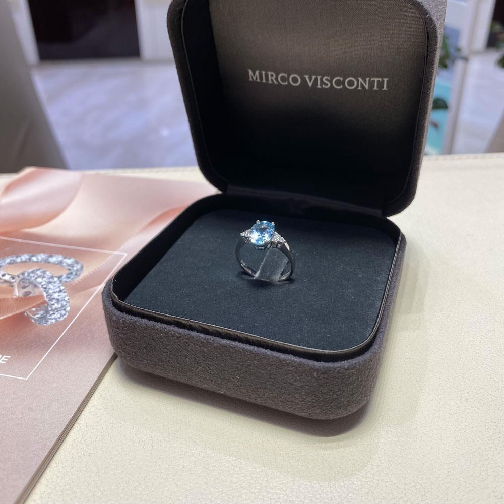  Anello acquamarina ovale 1,73ct diamanti 0,10ct Mirco Visconti - MIRCO VISCONTI
