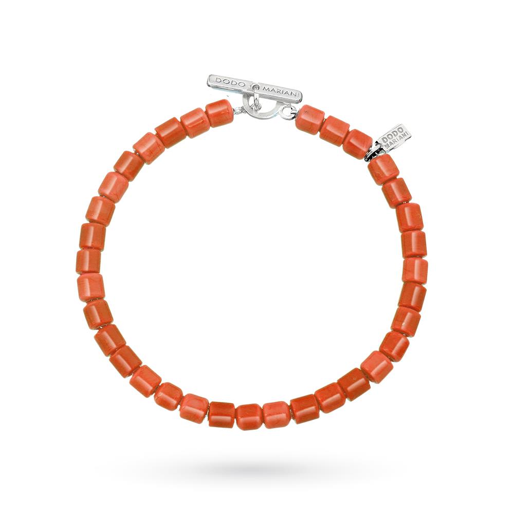 Bracciale Dodo Mariani vetro murano arancione argento - DODO MARIANI