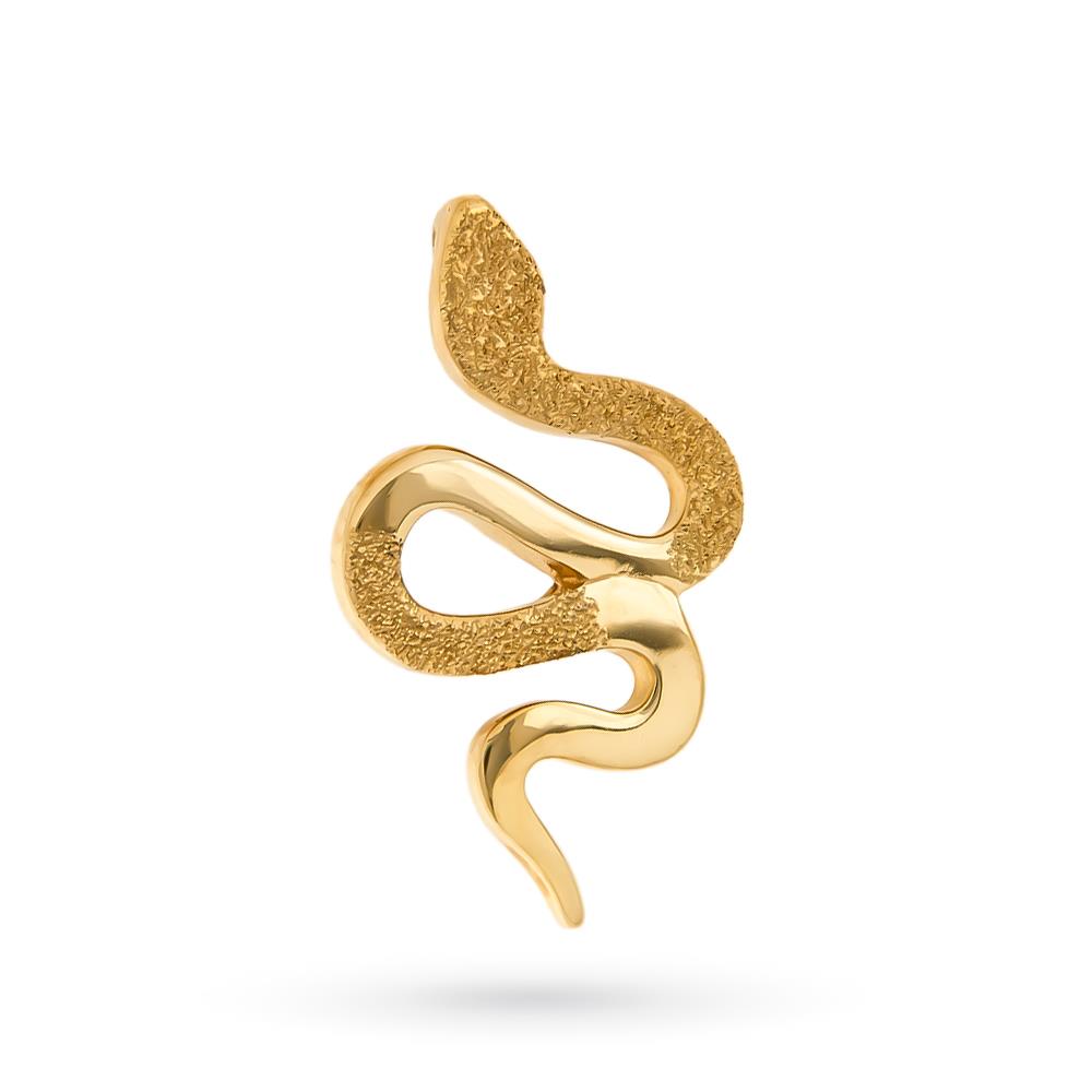 Ciondolo serpe oro giallo 18kt superficie lucida e ruvida - UNBRANDED