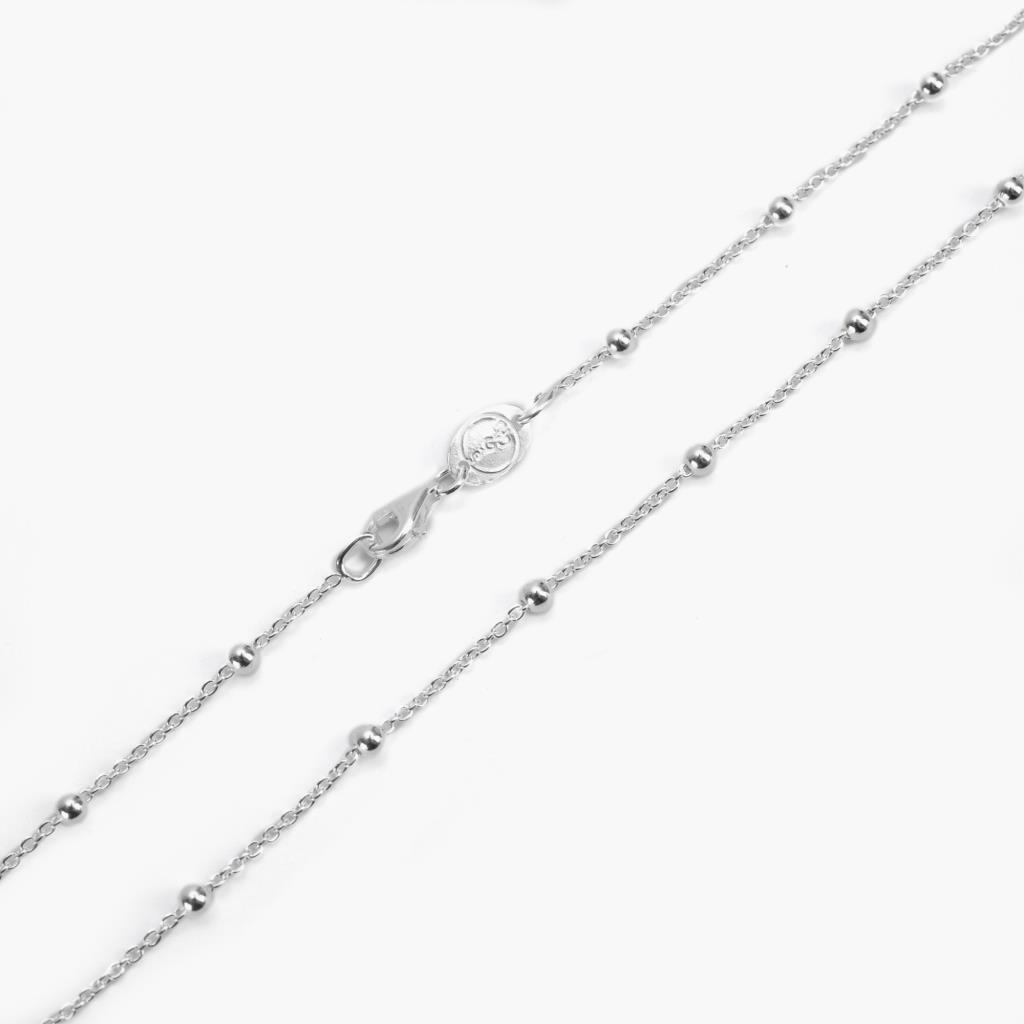 Nove25 polished rhodium plated silver 300 rosary necklace - NOVE25