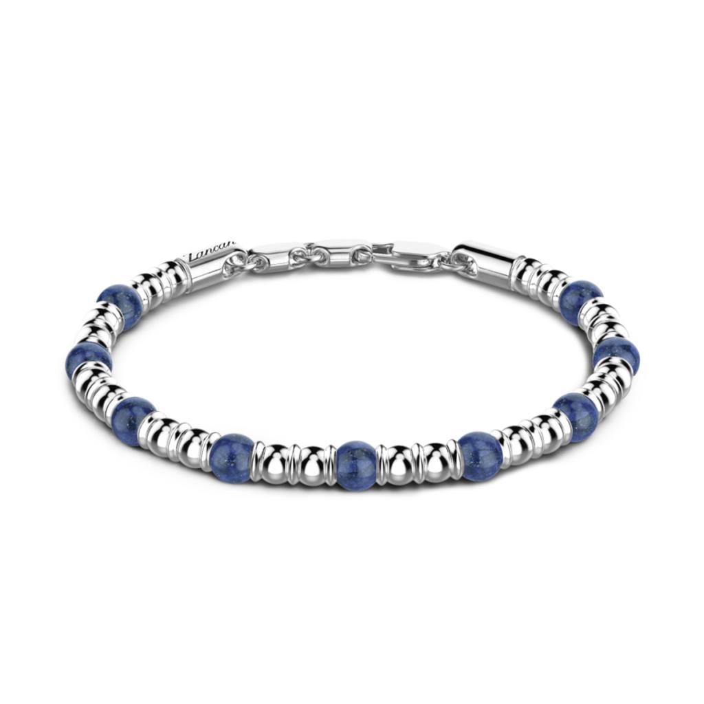 Zancan men's silver bracelet with lapis lazuli - ZANCAN