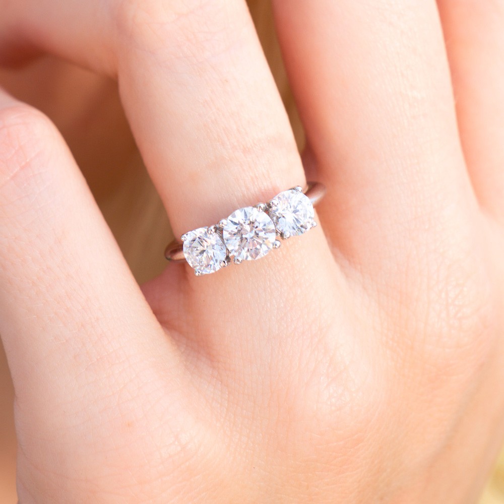  Trilogy oro bianco con diamanti ~1,7 Carati Lab-Grown - misura 13 - AMA