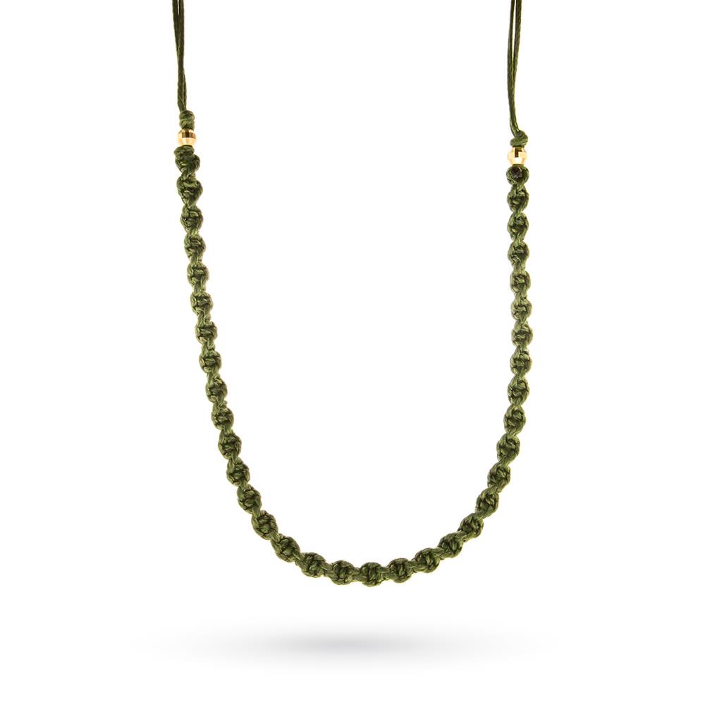 Green cord Gabriella Rivalta macramé 42 cm - GABRIELLA RIVALTA