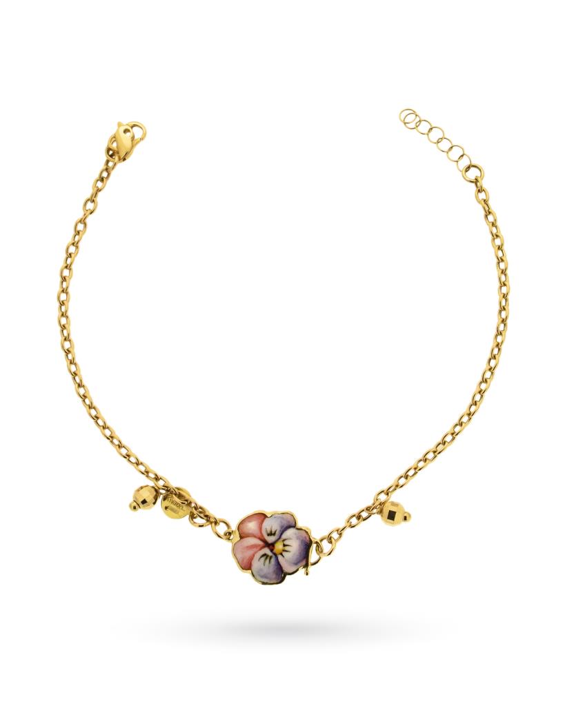 18kt yellow gold bracelet with Pansy flower - GABRIELLA RIVALTA