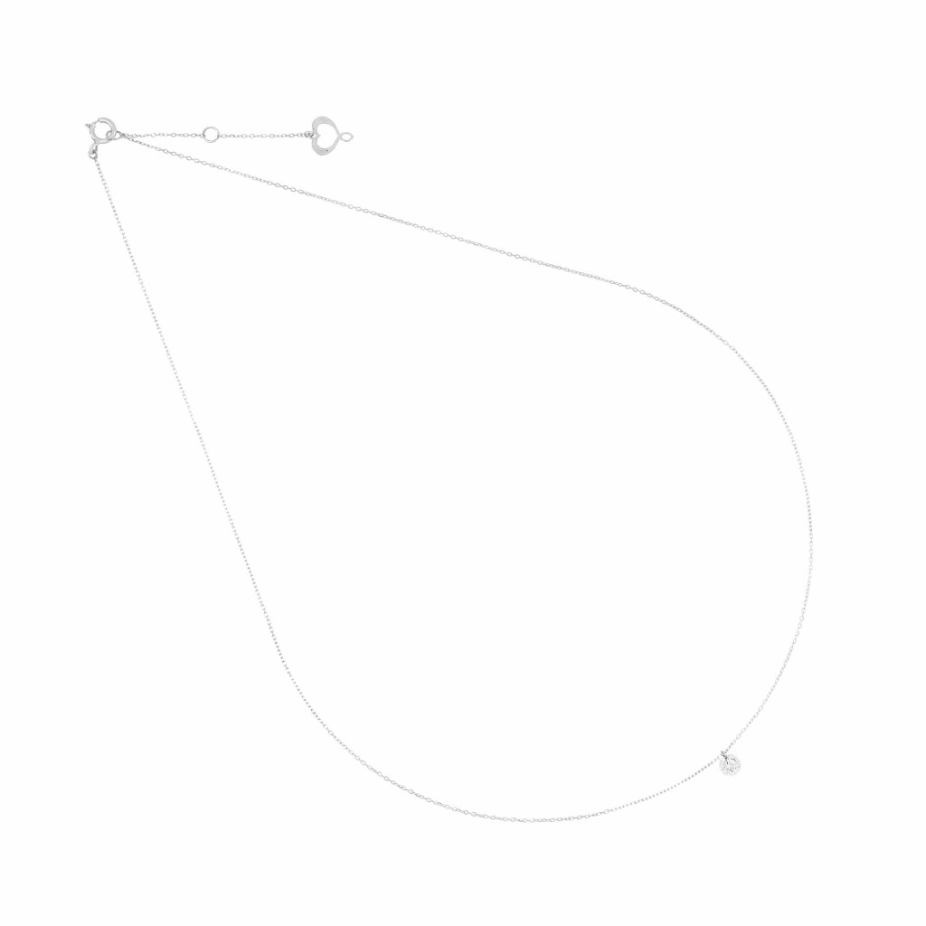 Girocollo Maman et Sophie oro bianco diamante nudo 0,18 ct - MAMAN ET SOPHIE