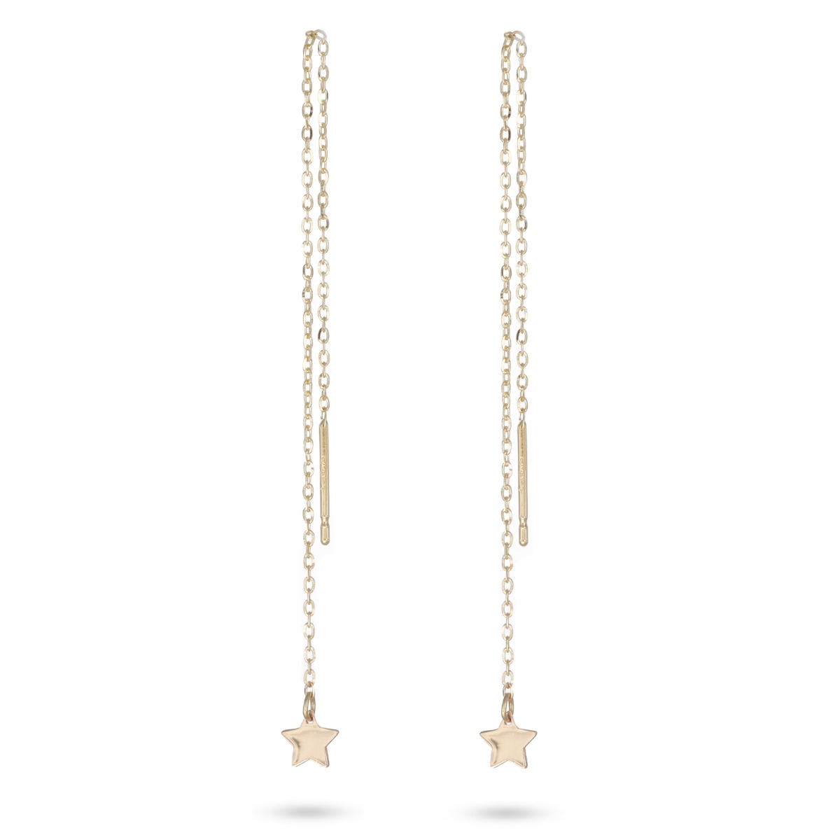  Star drop earrings with 130mm long rolo chain - LUSSO ITALIANO