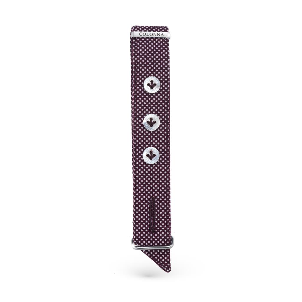 Watch strap 18mm Bordeaux White Polka Dots - 