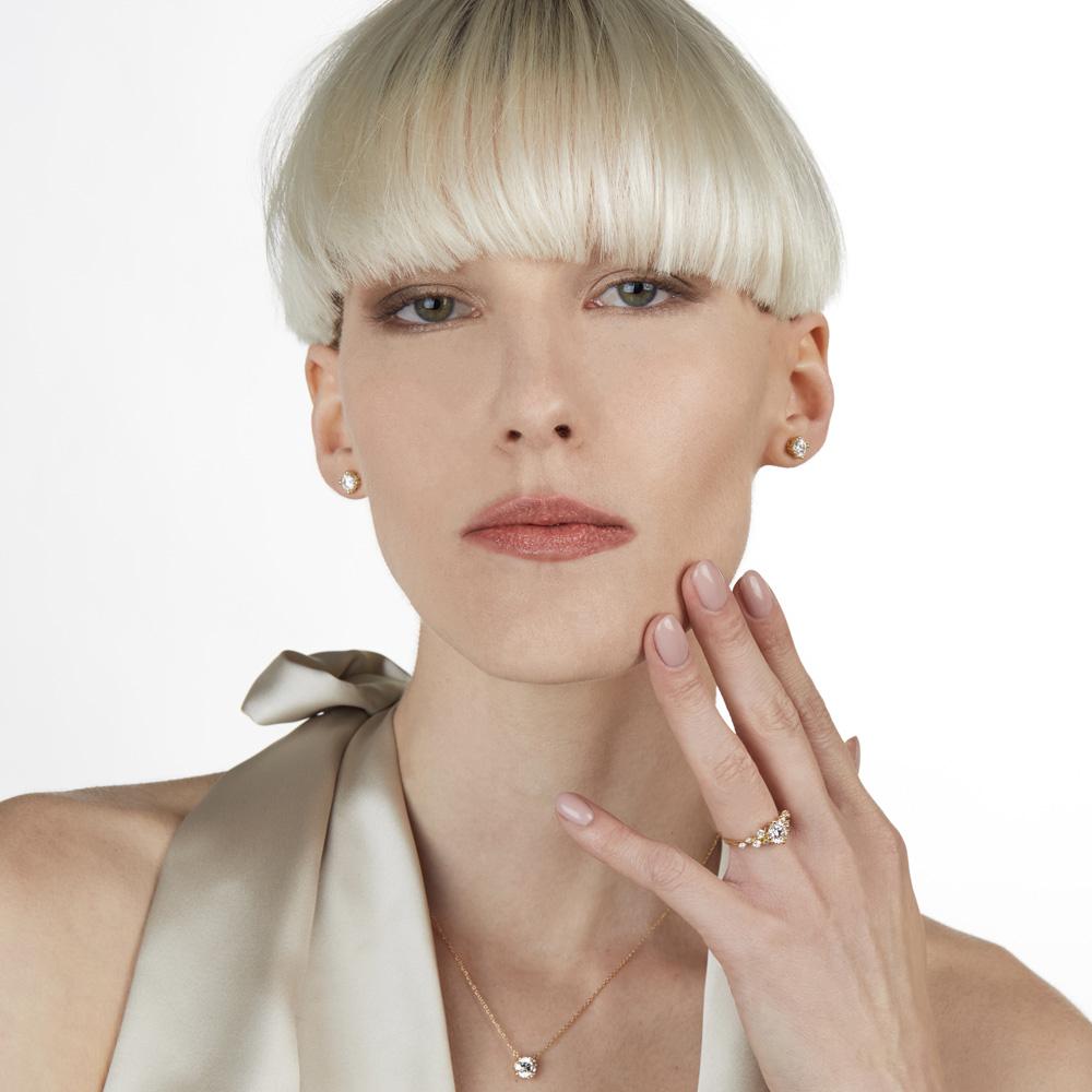  Rose gold choker with 1 carat Lab-Grown diamond - AMA