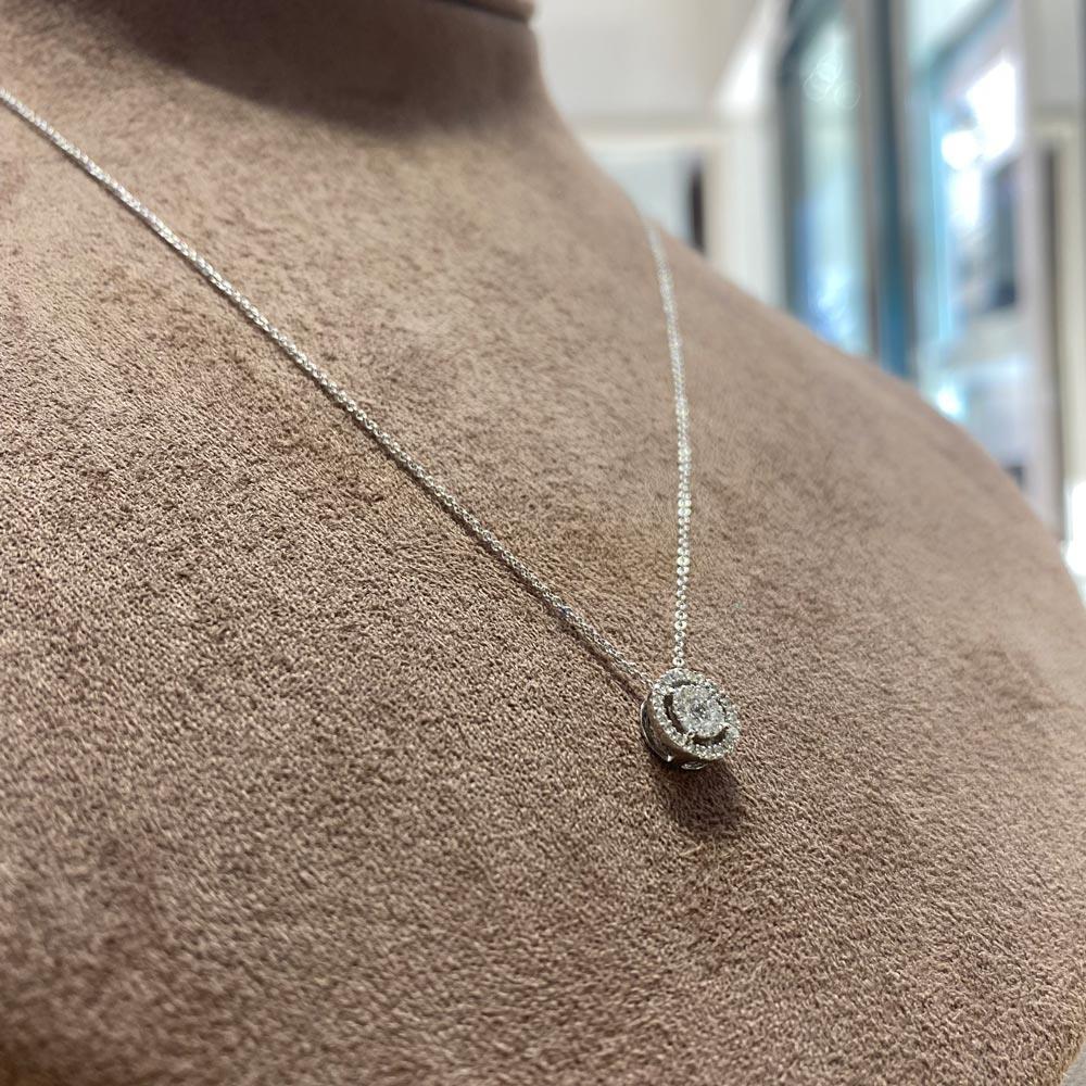  Light point necklace with diamonds contour 0,15ct G SI - LELUNE