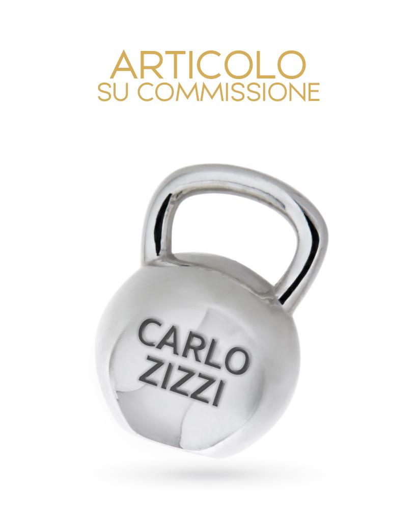  Ciondolo kettlebell in argento con doppia personalizzazione laser - CICALA