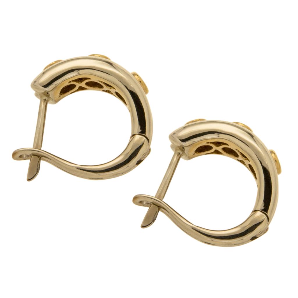  Cerchietti in oro giallo spessi con diamanti &Oslash;1cm - LUSSO ITALIANO