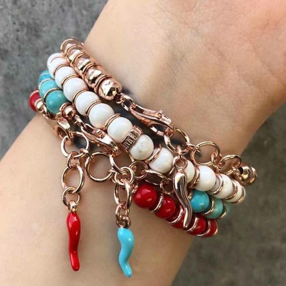  Women's bracelet Encanto pink silver and coral 16+3 cm - MARIA CRISTINA STERLING