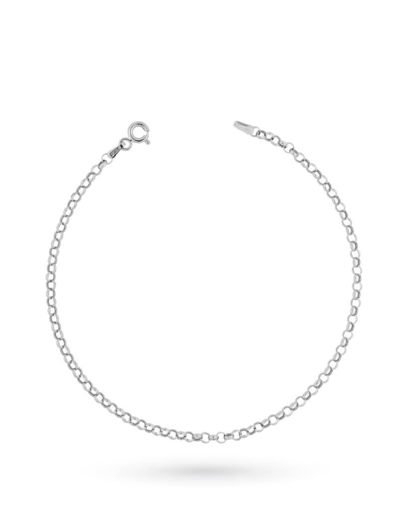 Bracciale in oro bianco a maglia rol&ograve; piccola lucida - LUSSO ITALIANO