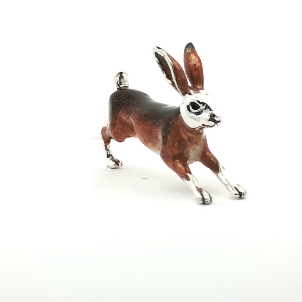  Lepre grande smaltata soprammobile ST147-1 - SATURNO