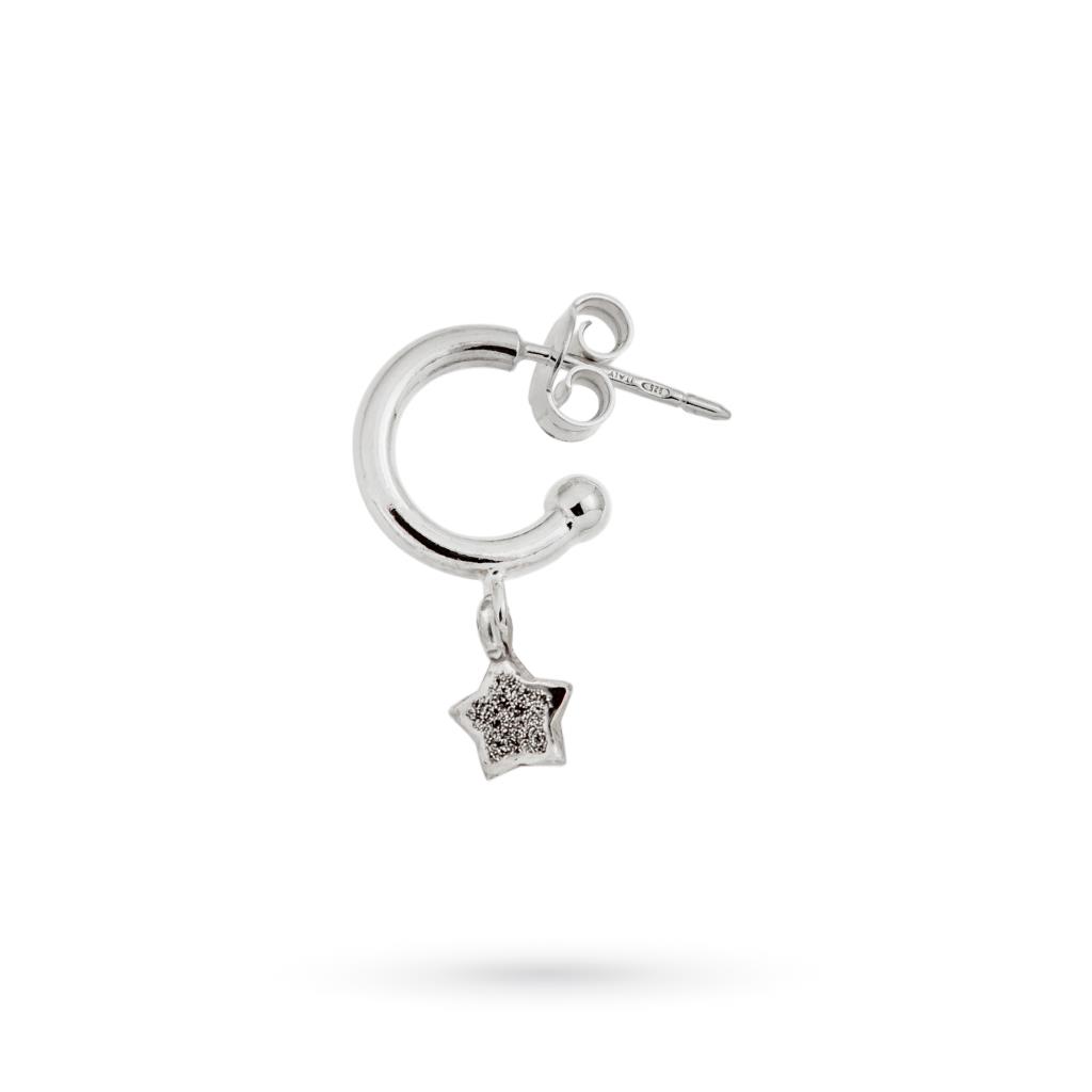 Single silver earring with star pendant - DODO MARIANI