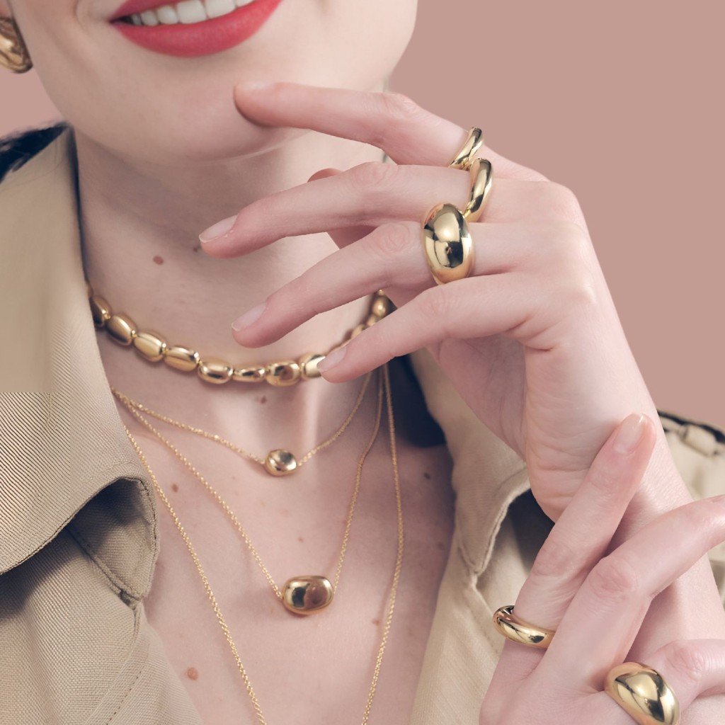 Collana Unoaerre 6454 in argento dorato media Boule - UNOAERRE