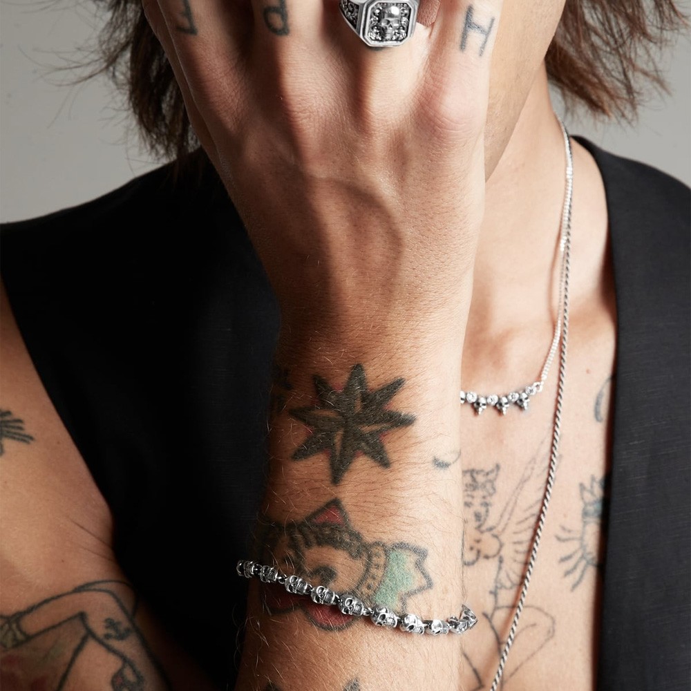  Chevalier teschio Skull Stamp argento teschio Nove25  - NOVE25