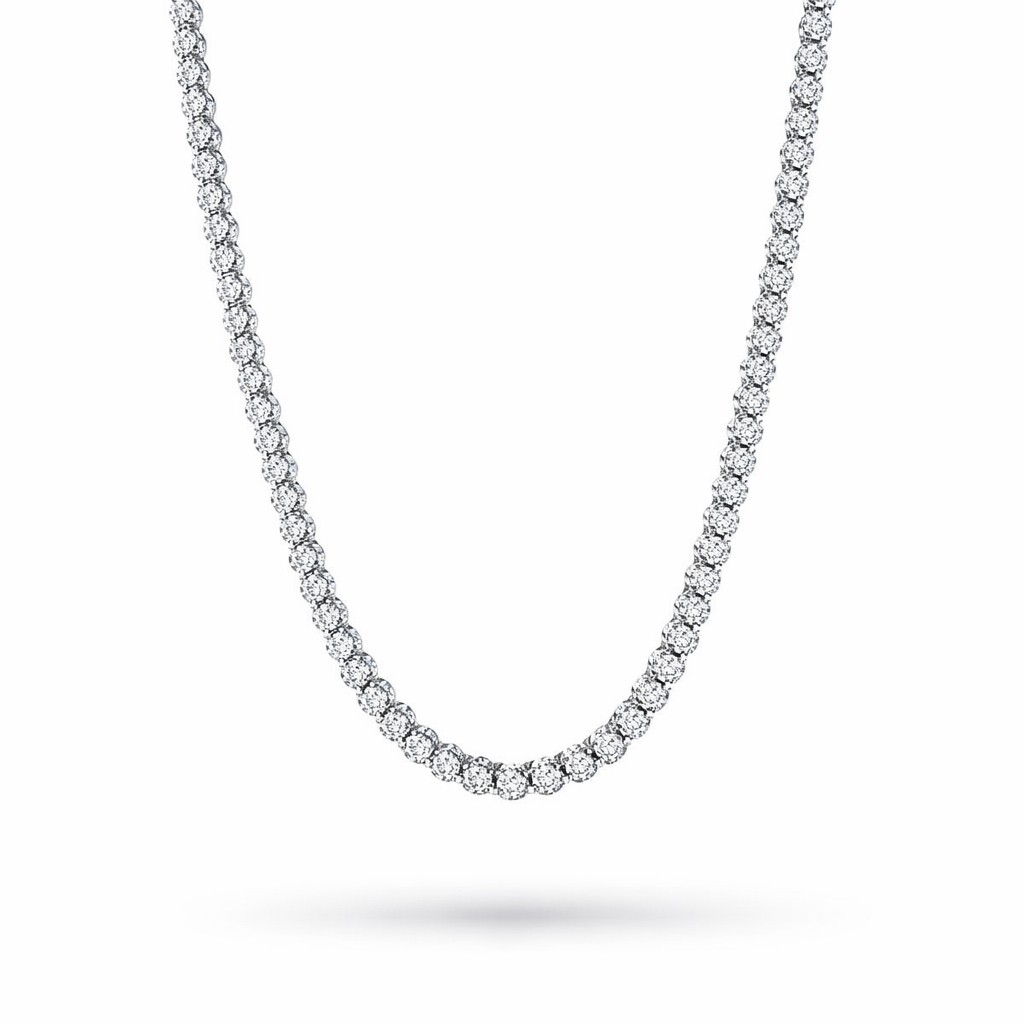 Collana tennis di diamanti in oro bianco 18kt di Cicala