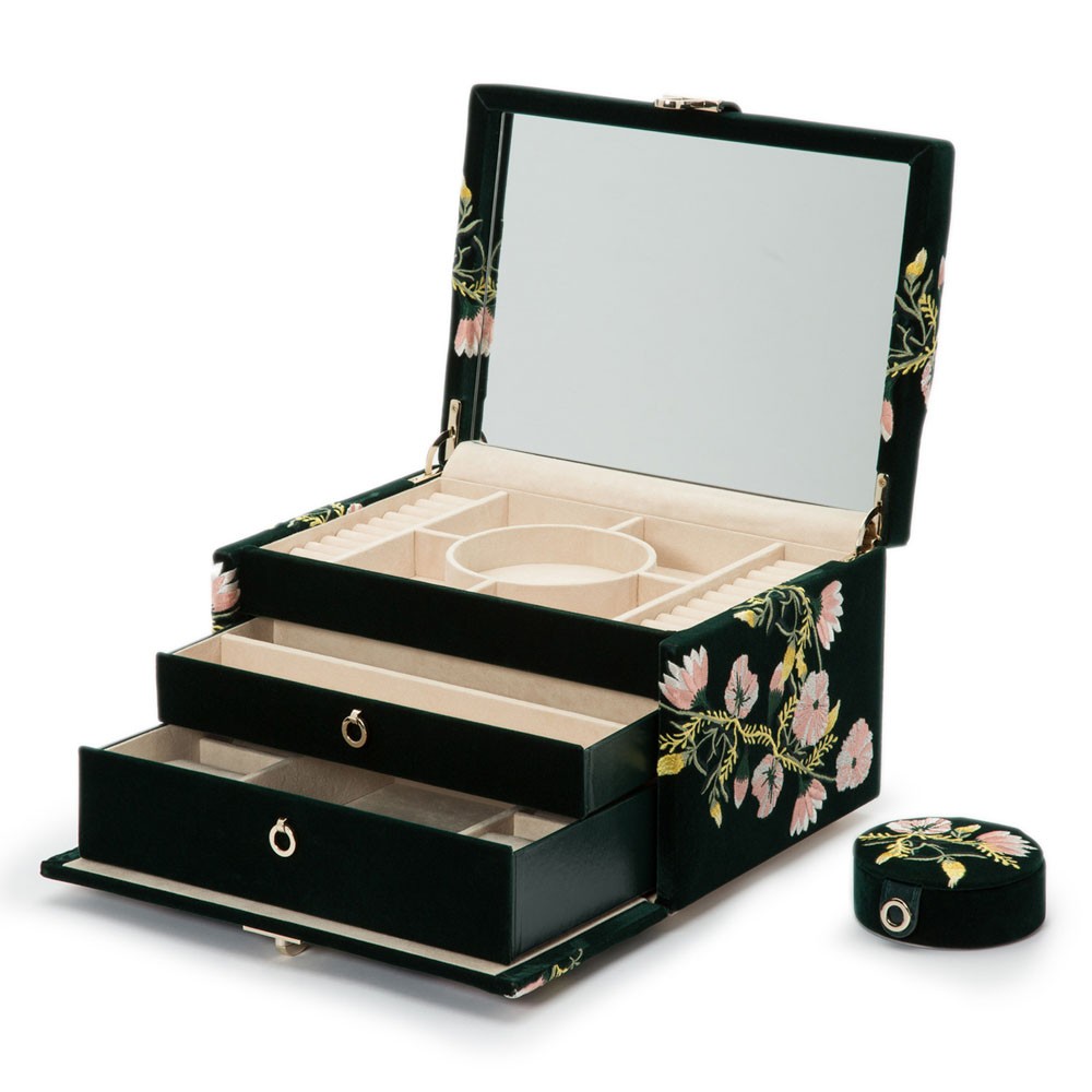  Wolf Medium Jewellery Box - Forest Green - WOLF
