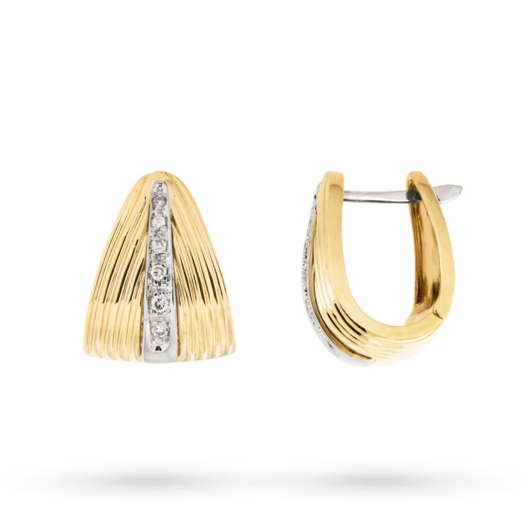  Orecchini boccole oro giallo e bianco diamanti - LUSSO ITALIANO
