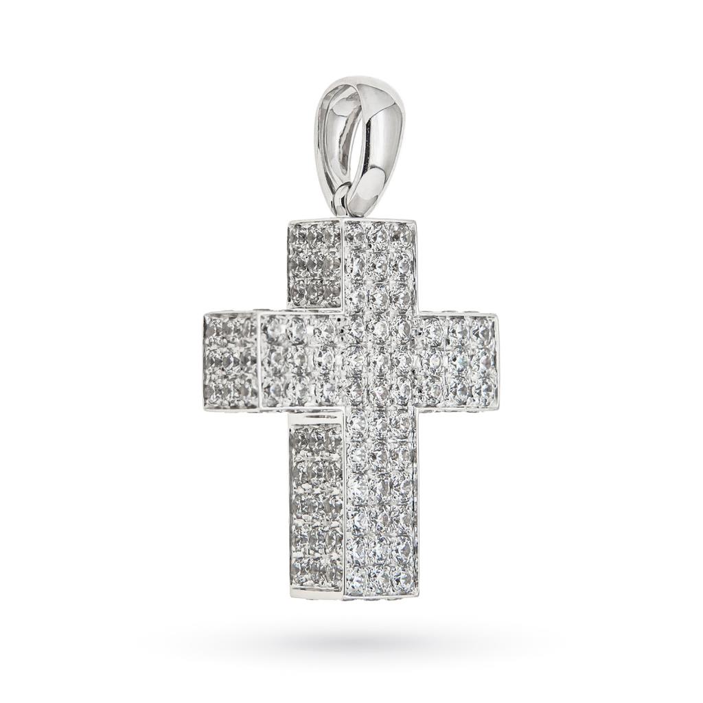  Swarovski White Gold Cross Pendant 23x19 mm - CICALA