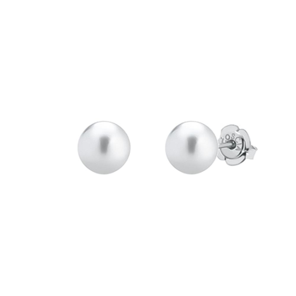 Earrings with white akoya pearl &Oslash; 7,5-8 mm - COSCIA