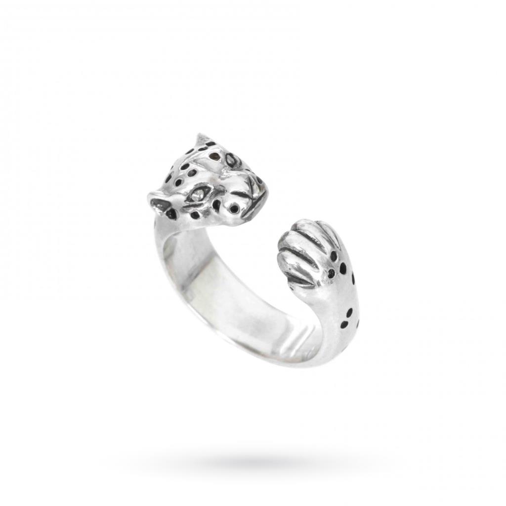 Anello leopardo in argento brunito 925 - MAMAN ET SOPHIE