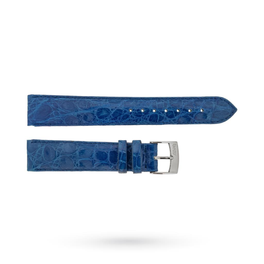 Cinturino imbottito coccodrillo blu 18-16mm  - BROS