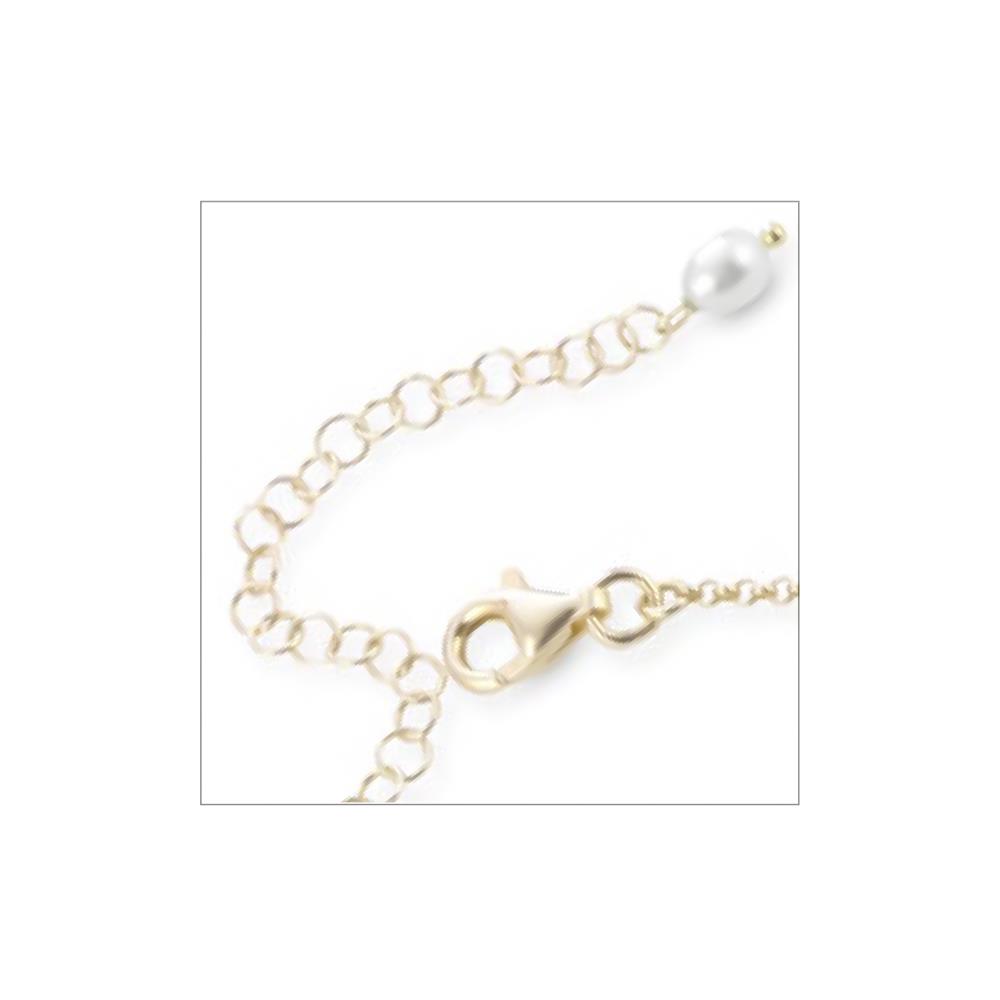 Bracciale argento dorato agata nera perla Tahiti moschettone - GLAMOUR