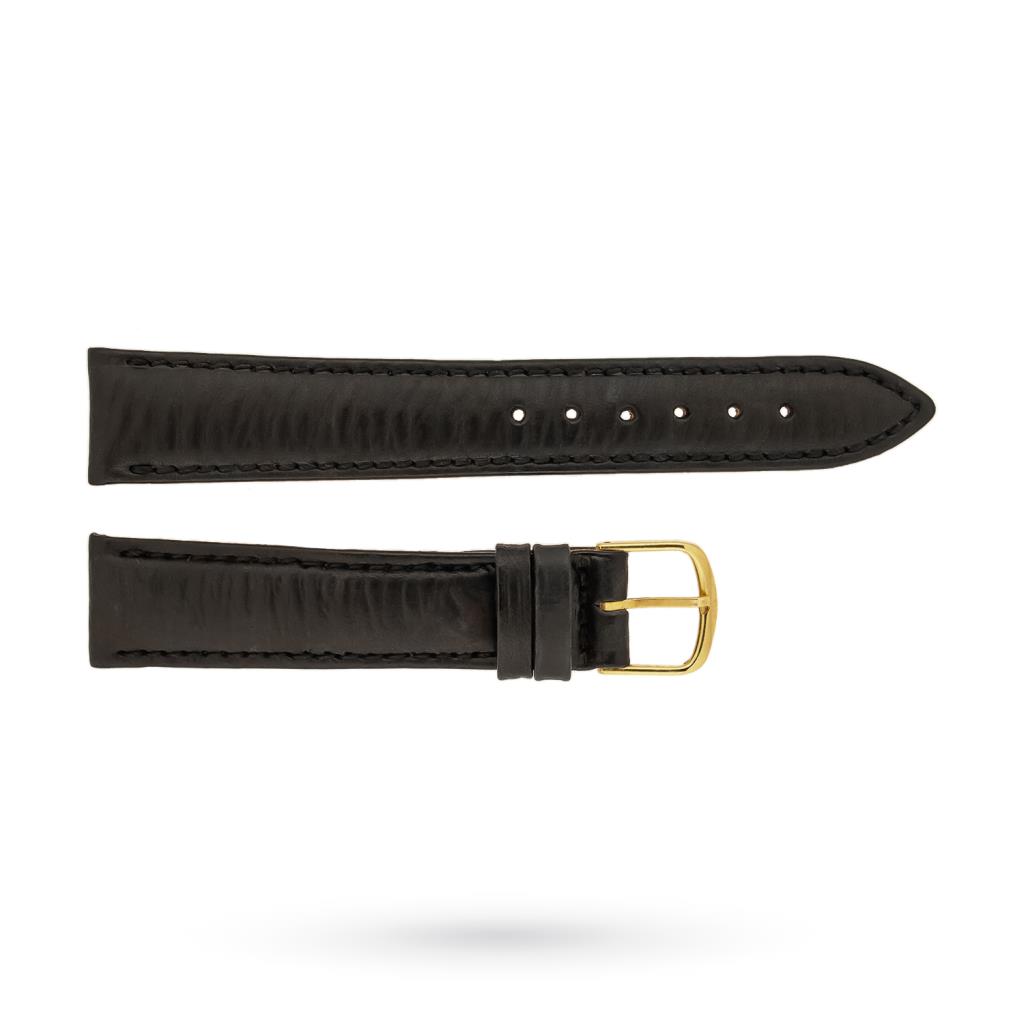 Black striped leather strap 18-16mm - 
