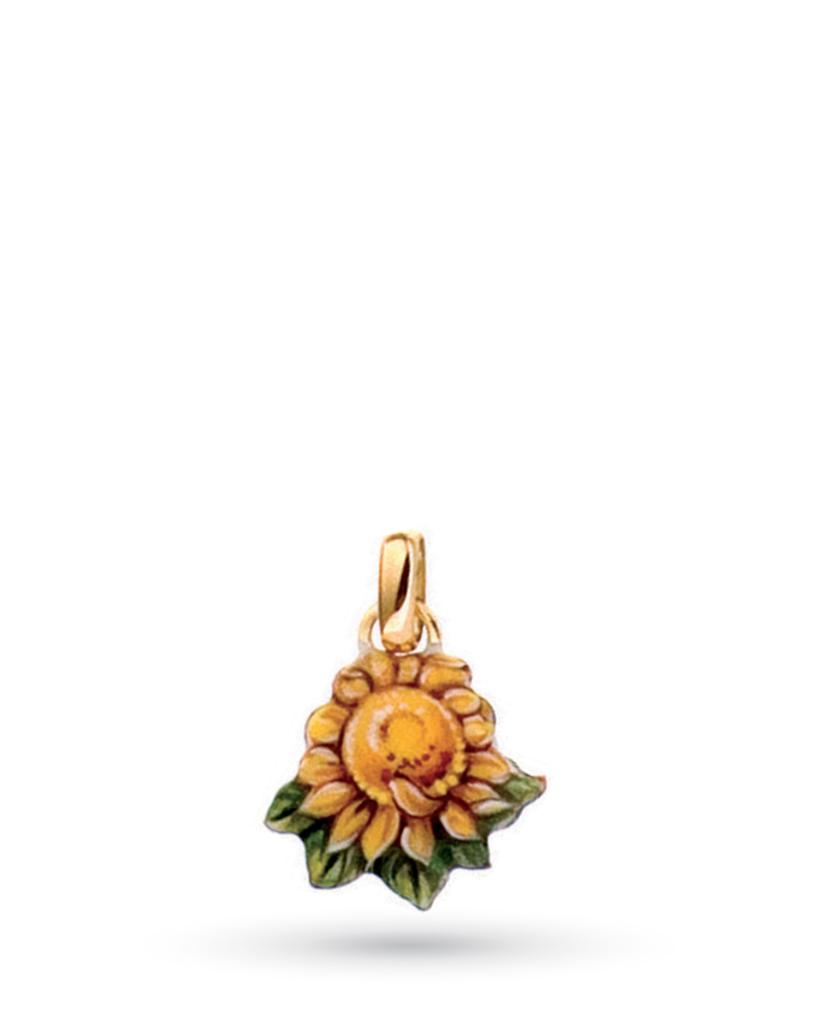 18kt yellow gold and copper Gabriella Rivalta Sunflower pendant - GABRIELLA RIVALTA