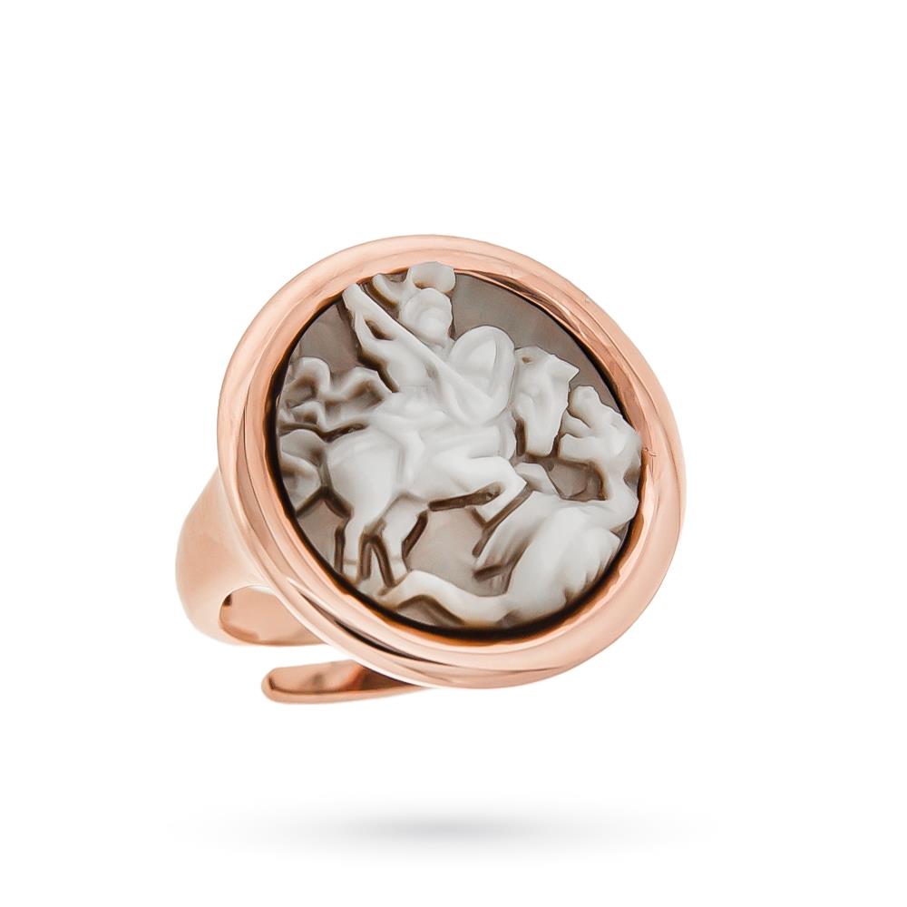 Genoa Ring Cameo Mother of Pearl Coat of Arms city rosé - CICALA