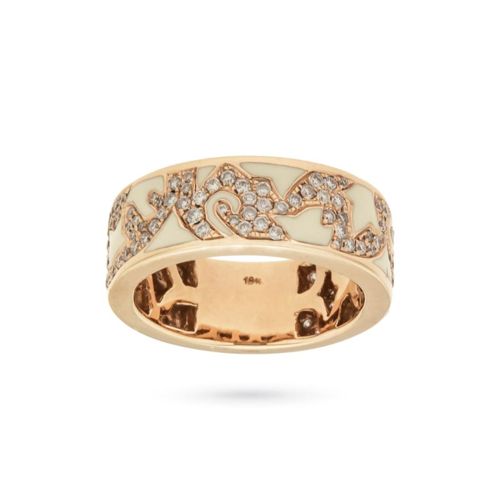 Anello La Nuovelle Bague fiori brillanti smalto crema - LA NOUVELLE BAGUE